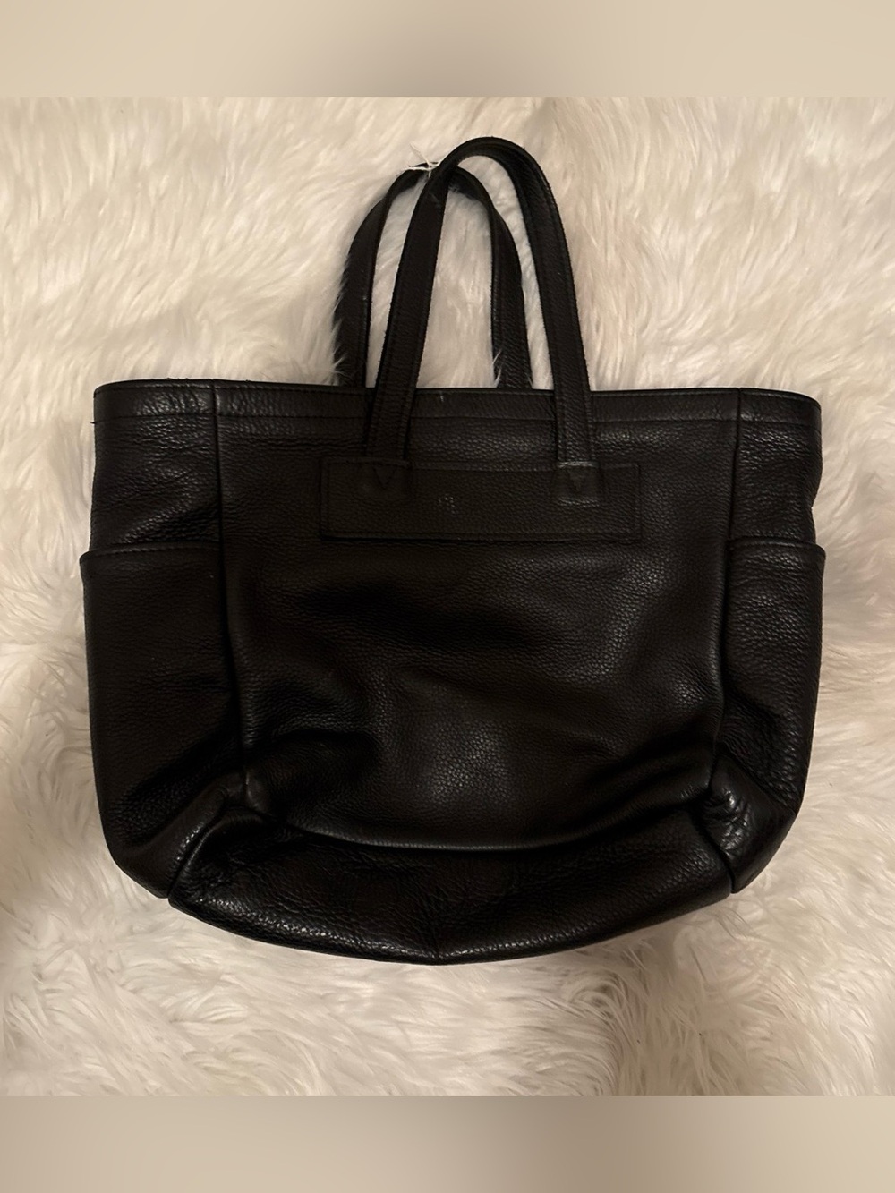 Classic Black Leather Tote Bag - Everyday Carry